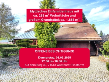 Natur trifft Wohnen! Idyllisches Einfamilienhaus mit herrlichem Grundstück!, 71543 Wüstenrot, Einfamilienhaus